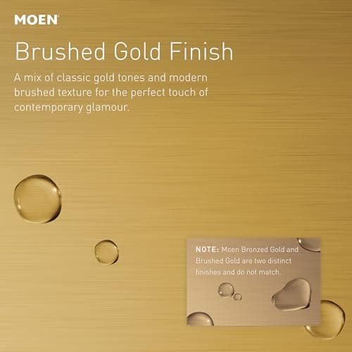 Moen Voss Brushed Gold Contemporary Two-Handle Widespread Bathroom Sink Faucet Trim Kit for Adjustable Three-Hole Installations (Valve Required), T6905BG