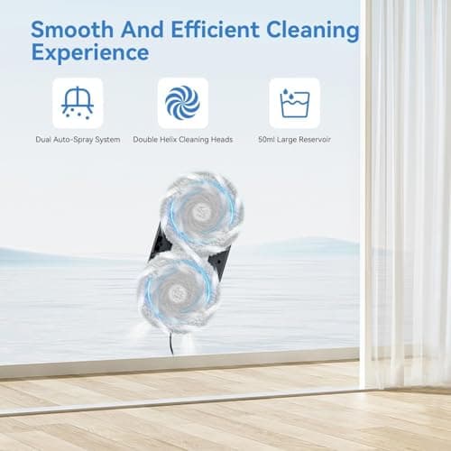 Automatic Window Cleaning Robot, Window Cleaner Robot Auto Dual Spray, 2025 Model Robot Limpia Vidrios AI Path Planning, 3000Pa Suction, Remote Control, Edge Detection for Streak-Free Glass