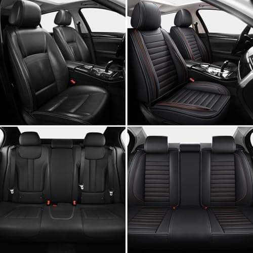 Car Seat Covers for Cars, Faux Leather Seat Covers for Cars SUV Super Breathable Universal Automotive Seat Covers Fit for Most Sedans Balck Brown