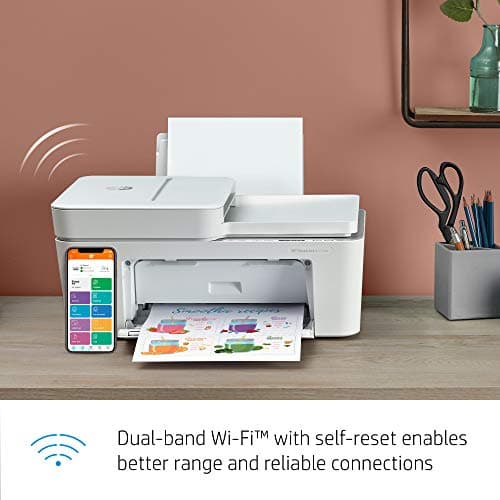 HP DeskJet 4155e Wireless Color Inkjet Printer, Print, scan, copy, Easy setup, Mobile printing, Best-for home, 3 month Instant Ink trial included, white