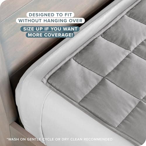 Bare Home Weighted Blanket All-Natural 100% Cotton with Nontoxic Glass Beads 48"x72" 15lbs, Light Grey