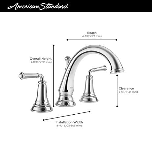 American Standard 7052807.002 Delancey 8-Inch Widespread 2-Handle Bathroom Faucet, 1.2 GPM, Chrome