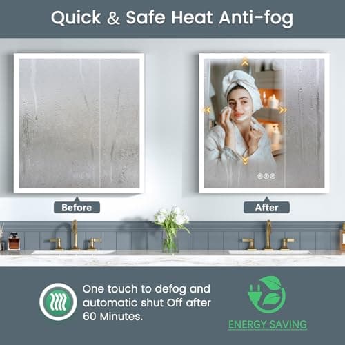 30x32 Inch Lighted Medicine Cabinet, AL Alloy Frame, Plug-in or Hardwired, Recessed or Wall Mount, Mirror Doors/3 Colors/Dimmable/Interior Sensor Light/Anti-Fog, 2 Outlets &USBs, 3 Shelves