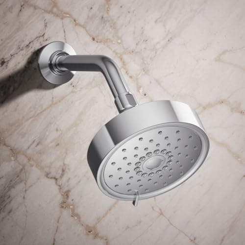 KOHLER 22170-CP Purist 2.5 GPM Multi Function Shower Head with MasterClean and Katalyst Air-Induction Spray Technology, Polished Chrome