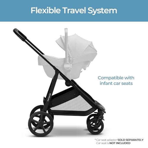Mompush Wiz 2-in-1 Convertible Baby Stroller with Bassinet Mode, Foldable Infant Stroller with Reversible Seat and Large UPF 50+ Canopy