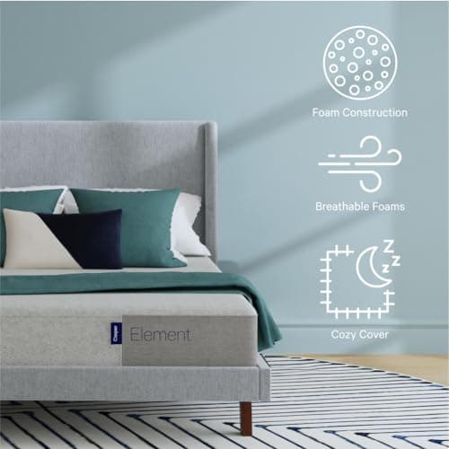 Casper Sleep Element Mattress, Full Size - Memory Foam + Support - 100-Night Trial - Medium Firm CertiPUR-US Mattress, Grey