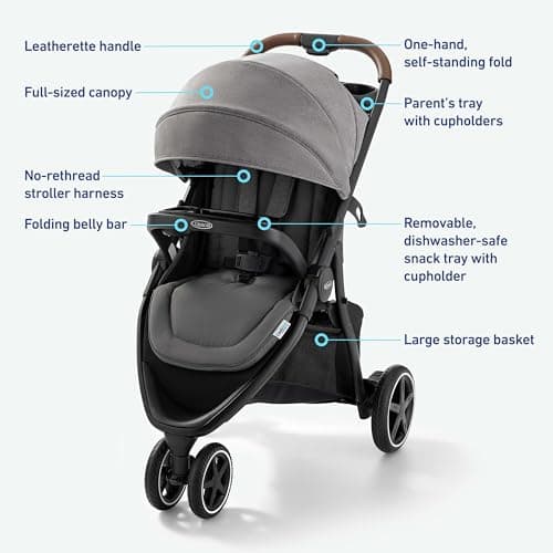 Graco Outpace LX All-Terrain Travel System - Includes SnugRide 30 Lite Infant Car Seat, Briggs, High-Performance Stroller/Car Seat Combo, Practical & Durable