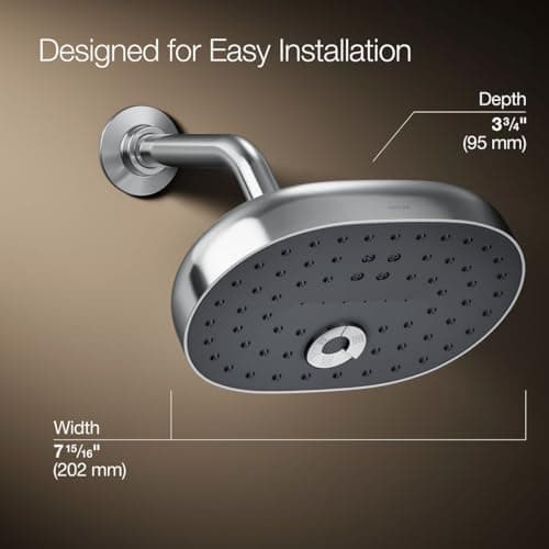 KOHLER 26290-CP Statement Three-Function SHOWERHEAD, Maximum Spray Performance with Mode Selector Buttons, Polished Chrome, 2.5 GPM