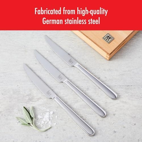 ZWILLING Razor-Sharp Steak Knives set of 8, German Engineered Informed by 290+ Years of Mastery, Silver