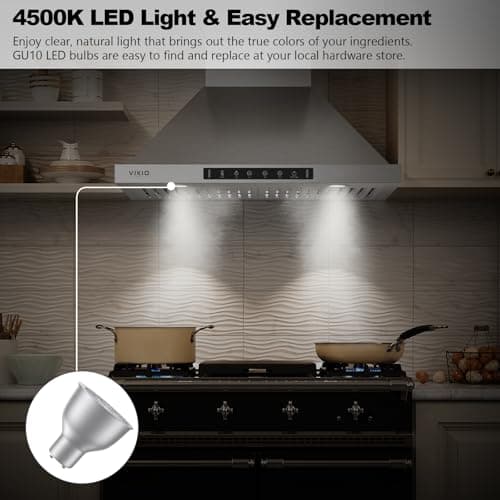 Wall Mount Range Hood 36 inch,Kitchen Vent Hoods 980 CFM Ducted/Ductless Range Hood,with Gesture Sensing & Touch Control Switch Panel, 3 Speed Exhaust Fan Permanent Filter