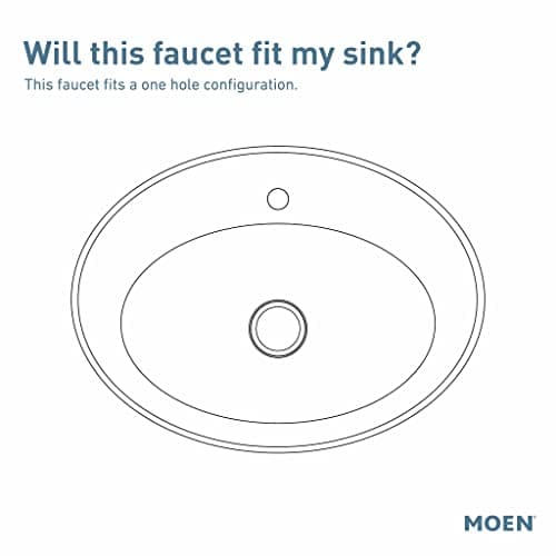 Moen Align Matte Black One-Handle Single Hole Low Profile Modern Bathroom Faucet with Drain Assembly, 6191BL