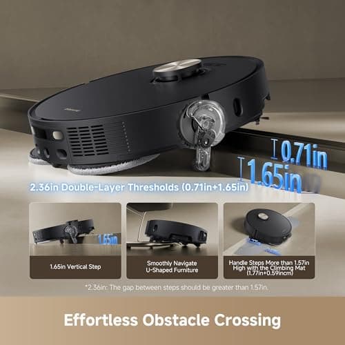 DREAME L50 Ultra Robot Vacuum and Mop Black with Auto-Empty and Mop Self-Cleaning, Precise Obstacle Avoidance, 19,500Pa Suction, HyperStream Detangling DuoBrush