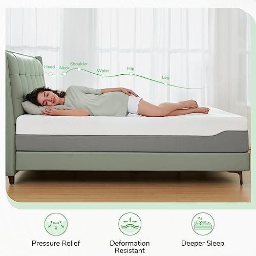 Novilla King Mattress, 12 Inch Foam Mattress in a Box, Gel Memory Foam Mattress for Pressure Relief & Motion Isolation, Bed Mattresses with Medium Soft