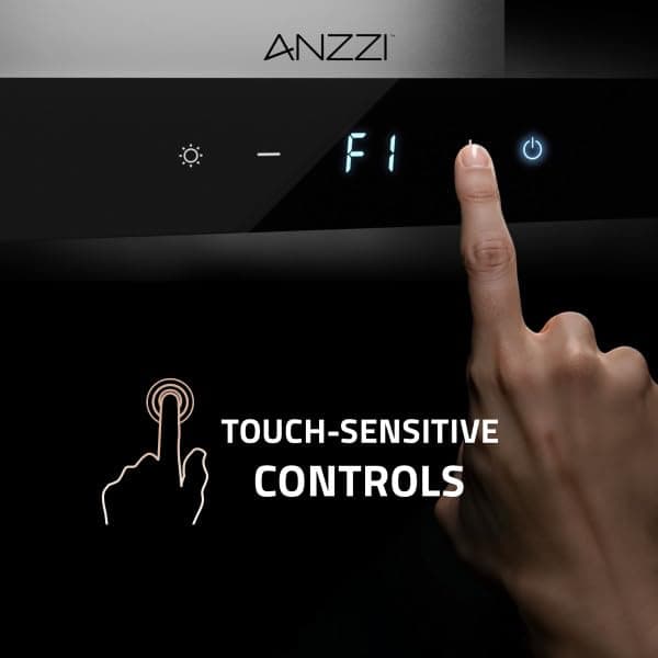 ANZZI Wall Mount Range Hood 600 CFM Gesture Sensing & Touch Control Panel Stainless Steel Wall Mount and 2 LED Lights Range Hood (30 inch)