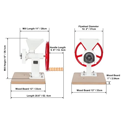 Manual Hand Grain Mill. Corn Wheat Flour Grinder. Masa Peanut Butter Maker. Stainless Steel Burrs