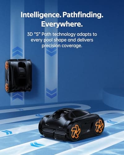 Pool Cleaner K20, 2H Runtime Cordless Robotic Pool Vacuum, Touch Screen, Smart Navigation, Cleans Floor, Walls, Waterline, Ideal for Above & In-Ground Pools, Self-Parking