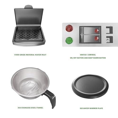 12-Cup Coffee Maker 1.8L Commercial Drip Coffee Maker Pour Over Coffee Machines with 2 Glass Carafes and 2 Warmers Plate Stainless Steel Coffee Brewer for Cofe Bar and Restaurant