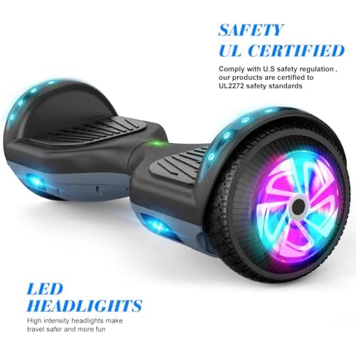 FLYING-ANT Self Balance Scooter 6.5" with Speaker and LED Lights Red