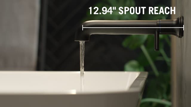 DELTA Faucet Contemporary Wall-Mounted Tub Filler - T5759-BLWL - Modern Bathroom Tub Faucet & Handles - Sleek Bathroom Fixtures - Matte Black (Valve Sold Separately)