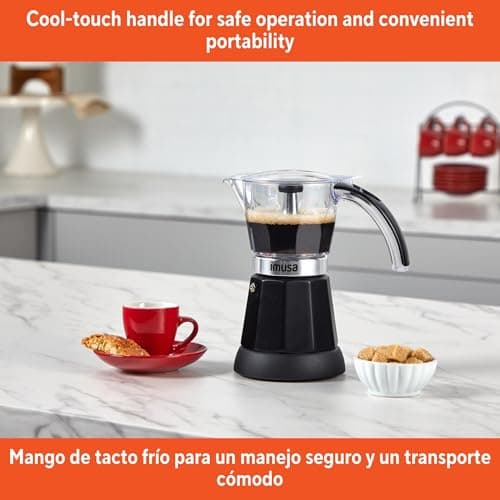 Imusa 6 or 3cup Electric Espresso Maker, Black