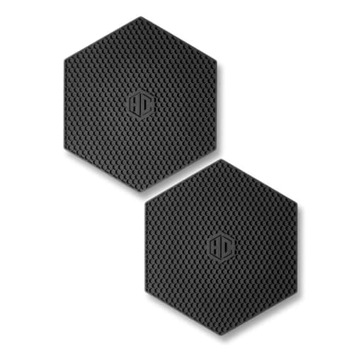 HexClad Hybrid Nonstick 6-Piece Pot Set with 2 Silicone Trivets, 2, 3, and 8-Quart Pots with Tempered Glass Lids, Stay-Cool Handles, Dishwasher-Friendly, Induction Ready, Compatible with All Cooktops