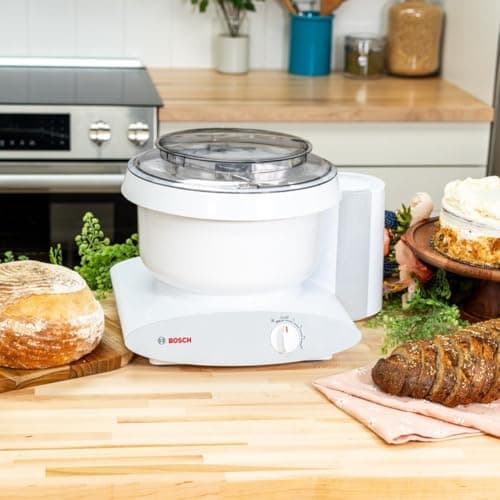 Bosch Universal Plus Stand Mixer 500 Watt, 6.5 Quarts with Wire Whips, Dough Hook & NutriMill Dough Hook Extender Bundle