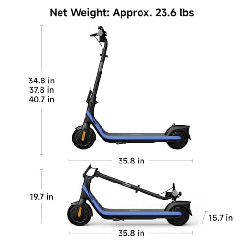 Segway Ninebot eKickScooter - Electric Scooter for Kids 6-14, w/t Adjustable Handlebar Height (Only C2 Pro) for Riders up to 132 lbs, Includes New Cruise Mode, UL-2272 Certified