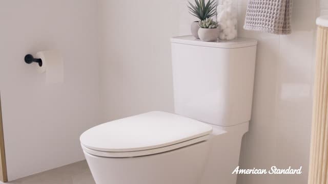 American Standard 252AA898.020 Cadet Aspirations Two-Piece Toilet with Slow-Close Seat, Elongated Front, Chair Height, Right Hand Flush, White, 1.28 gpf