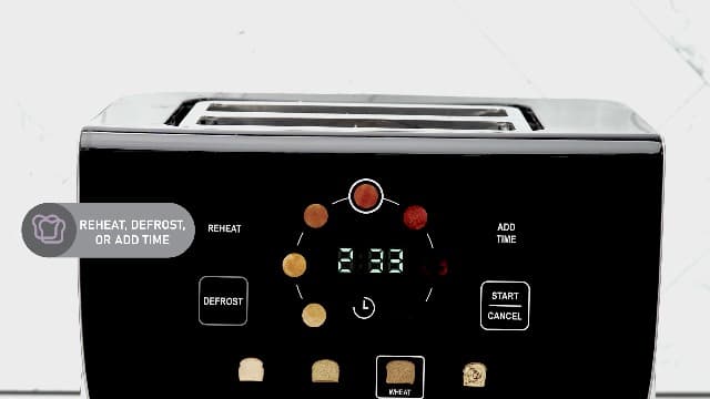 Inspirex Touch Screen Display Smart Toaster, 2 Slice with 8 Bread Type and 7 Browning Modes, Automatic Lowering and Raising, Digital Countdown, Modern Style, Stainless Steel