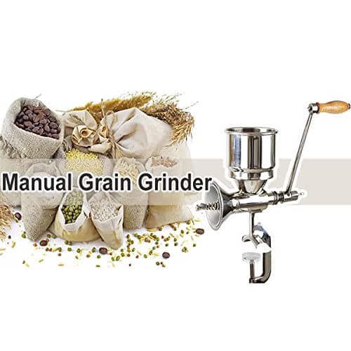 Professional Manual Grain Grinder, Hand Crank Grain Mill, 304 Stainless Steel Wheat Grinder, Wooden Handle Corn Grinder Hand Crank, Manual Coffee Grinder