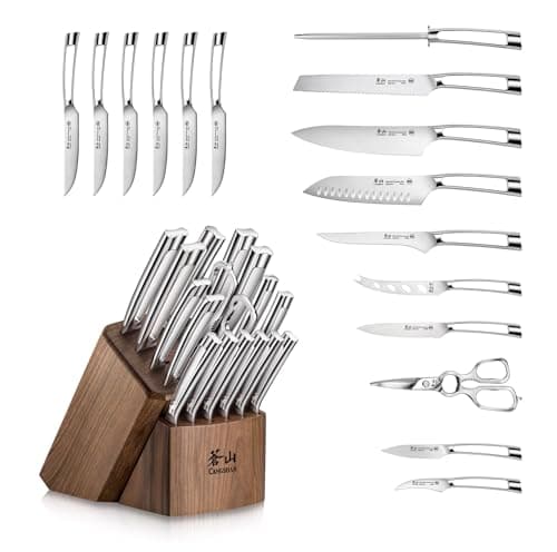 Cangshan N1 Series 1024784 German Steel Forged 17-Piece Knife Block Set, Walnut