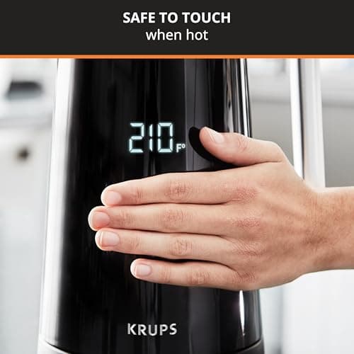 KRUPS Smart Temp Electric Kettle: 1.7L Capacity, 5 Precise Temperature Settings, Digital Display, Cool-Touch Exterior, Cordless Design for Tea and Coffee Lovers