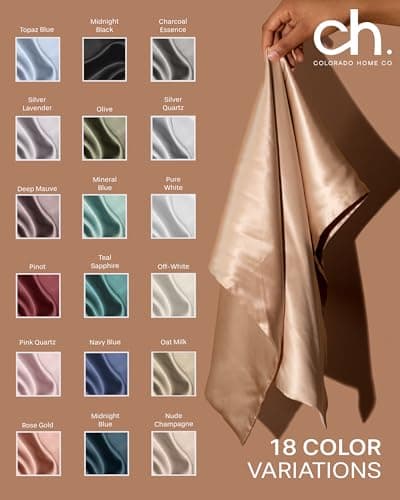 SUNDAYSILKS™ 100% Mulberry Silk Pillowcase, Silk Pillow Cases for Hair & Skin, Superior to Satin Pillowcase, with Zipper, Standard, Queen, King Sizes, Anti-Wrinkle, Cooling, Non-Slip Silk Pillowcases