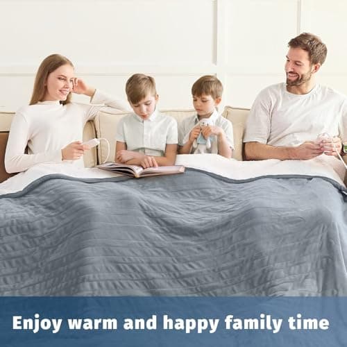 Heated Electric Blanket King Size - 90" x 108" Heating Blanket with Dual Control, 10 Heating Levels & 8 Hours Auto Off, Soft Warm Flannel Gifts Blanket with Over-Heat Protection, ETL & FCC Certified