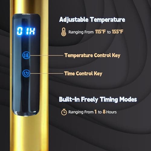 12 Bars Towel Warmer Rack, 23" Electric Wall Mounted Heated Towel Rack with Timer and Temperature Control, Towel Heater Hard Wired/Plug-in Hot Towel Rails for Bathroom, Brushed Gold