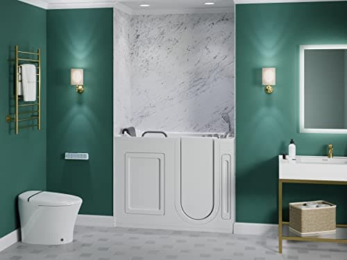 ANZZI Walk In Tub 53" x 27'' Right Drain Fully Loaded Tub, Air Jets & Whirlpool Massage Jets Hot Tub (2753FLWR)