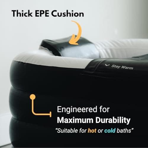 Alaskey® Portable Inflatable Bathtub – Foldable & Freestanding Soaking Tub for Adults – Durable, Space-Saving, Easy to Store – Home Spa & Relaxation