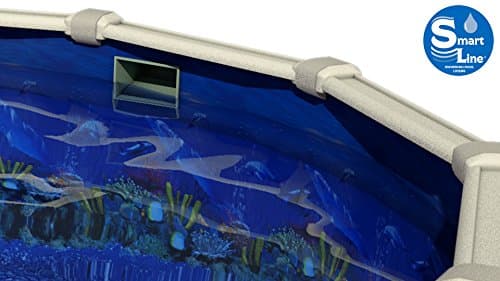 Lake Effect Pools 'Meadows Reprieve' 24' Round Above Ground Swimming Pool | 52" Inch Height | Resin Protected Steel Sided Walls | Includes a Antilles Dolphin Overlap Liner and Widemouth Skimmer