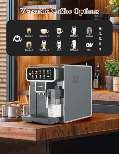 Fully Automatic Coffee Maker with Built-in 3-Level Grinder Expresso/ Cappuccino/Latte/Americano Coffee Machines with Self-Cleaning Function 12 Cup Coffee Machine for Home/Office (Coffee Maker-Gray)