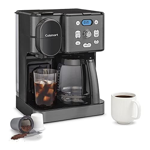 Cuisinart Coffee Maker, 12-Cup Glass Carafe, Automatic Hot & Iced Coffee Maker, Single Server Brewer, Black Stainless Steel, SS-16BKS