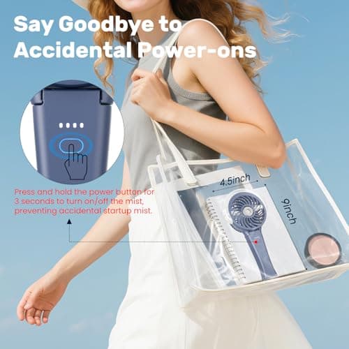 HandFan 4000mAh Upgraded Handheld Misting Fan, 50ml Water Tank, Rechargeable Personal Mister Fan Portable AC, Spray Water Mist Fans, Foldable Cooling Ice Fans for Beach Travel Disney(Royal Blue)