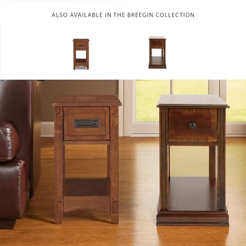 Signature Design by Ashley T007-527 Chair Side End Table, 24.50" W x 17.00" D x13.50 H, Medium Brown