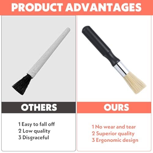 Coffee Grinder Cleaning Brush,Barista Brush with Natural Boar Bristles Black Handle Espresso Machine Tools Professional Equipment for Barista Home Kitchen