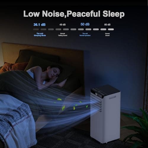 Portable Air Conditioners 8,000 BTU Air Conditioner Portable for Room up to 365 Sq.Ft. Portable AC Unit with Remote Control 4 Modes Dehumidifier Window Mount Kit (8000-07E)