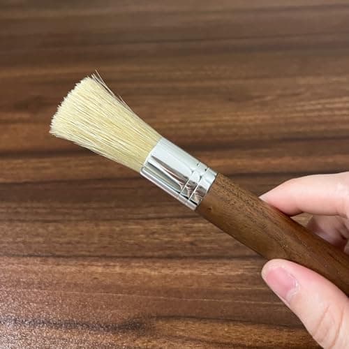 Coffee Grinder Cleaning Brush Set, Espresso Machine Brush Cleaner Tool with Walnut Wood Handle and Natural Bristles for Barista Home Kitchen