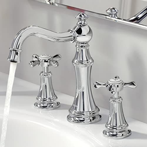 Moen Weymouth Chrome Two-Handle Widespread Cross Handle Bathroom Faucet Trim Set, Valve Required, TS42114