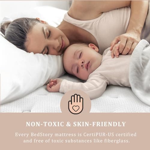 BedStory Firm King Mattress 12 inch - Pain-Relieving Hybrid Mattress for Extra Lumbar & Hip Support - 365-Night Trial No Sagging Bed in a Box - No Odor, Fiberglass-Free, CertiPUR-US Certified