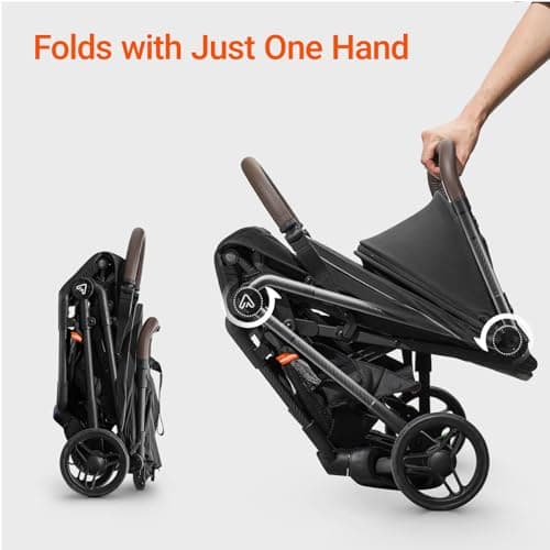 Lightweight Baby Travel Stroller with Carbor Fiber Frame, Compact & Airplane-Friendly, One-Handed Folding Design, 11.6 lbs, Perfect for Toddlers, Jet
