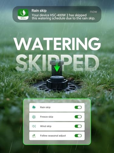Smart Sprinklers Controller WiFi, Irrigation Controller Easy Use App Enabled, 4 Zone + 16 Plans, Save Water Auto Skin Rain, Freeze & Wind, 10 Minutes Install