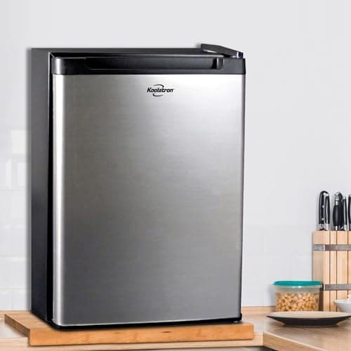 Koolatron 12V / 110V Refrigerator - Mini Fridge With Freezer For Trucks, Cool Storage For Kitchen, Bedroom, Office, Dorms, Compact Free Standing, Neveras Pequeñpara, 1.76 Cubic Feet Capacity, White